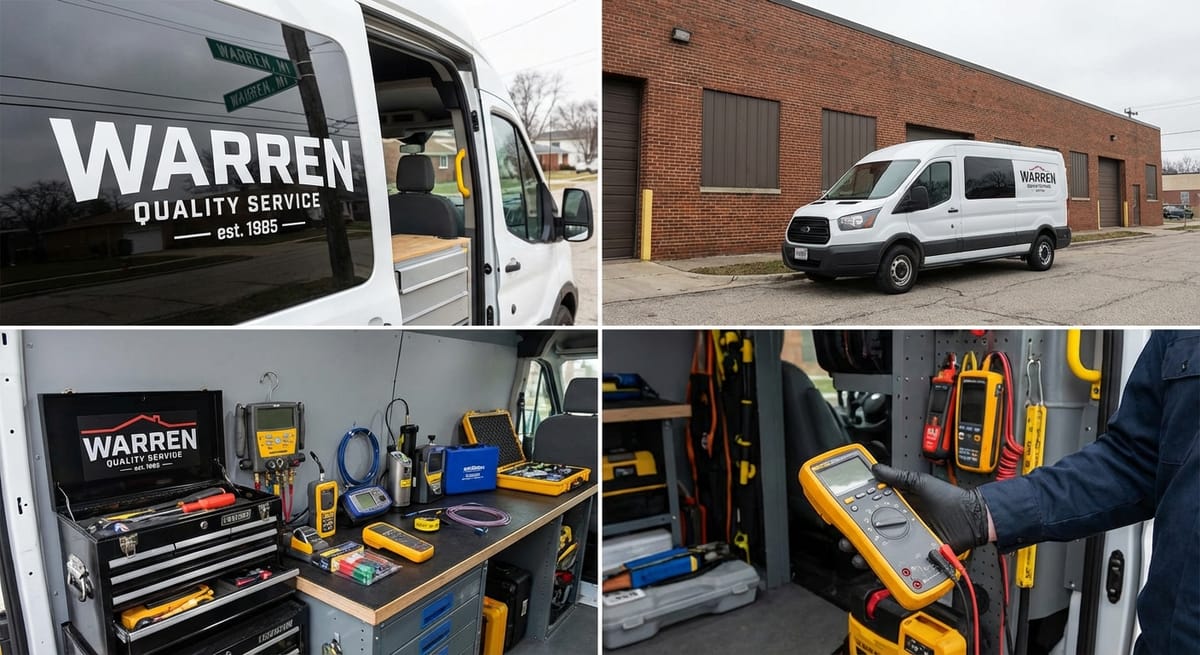 Professional equipment tools used by Warren Home Siding
